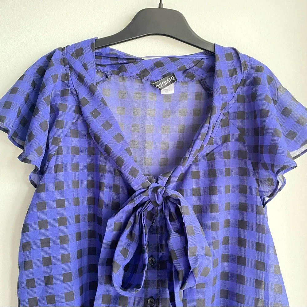 💗 H&M Purple Gingham Blouse - Picture 2 of 7